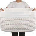 OIAHOMY 75L Large Blanket Basket Rectangle Storage Basket Light Yellow by MasterofSpaceOptimization