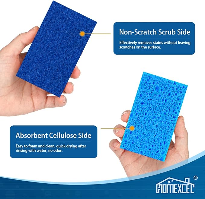 HOMEXCEL Sponges Kitchen 24 Pcs, Non-Scratch Sponge - Image 3