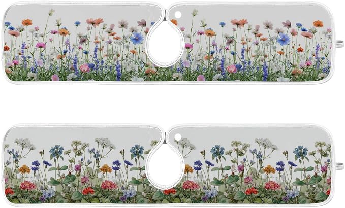 Wildflower Blomming 01 Blue Sink Mat - Image 3