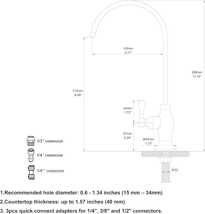 Delle Rosa Drinking Water Faucet, Stainless Steel Kitchen Water Filter Faucet - Image 7