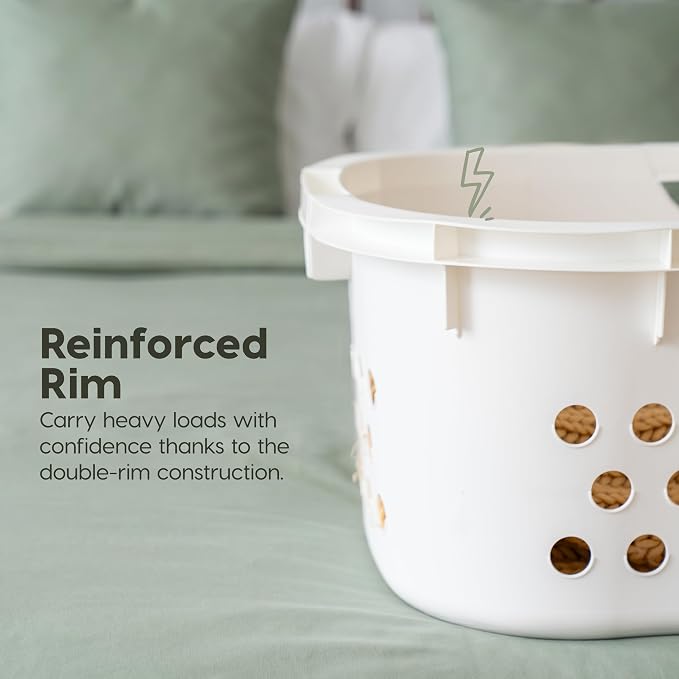 IRIS USA Plastic Laundry Basket 1.5 Bushel, Built-In Handles - Image 3