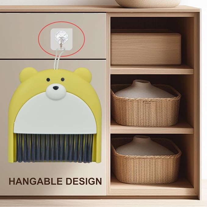 Mini Broom and Dustpan Set 6.2x6.3 Inches Compact Hand Broom - Image 5