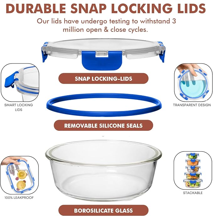 Razab 30 PC Glass Food Storage Containers - Image 3
