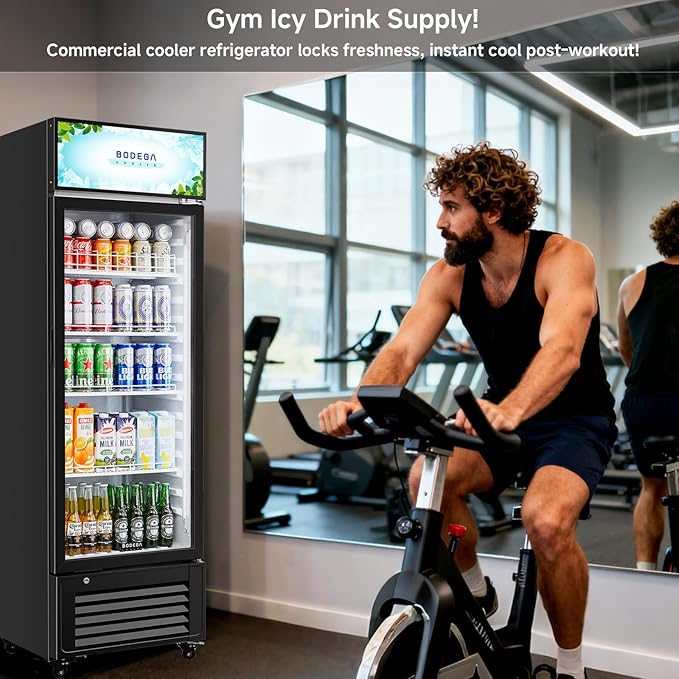 BODEGACOOLER Beverage Refrigerator, 321L/339 Qt Commercial Refrigerator For Kitchen, Home,Office and Garage, 300 Cans & 160 Bottles Display Refrigerator For Beer,Soda, Bar Cooler with Soft LED Light.