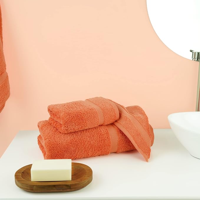 Chakir Turkish Linens 100% Cotton Personalized 3-Piece Set, Coral | - Image 2