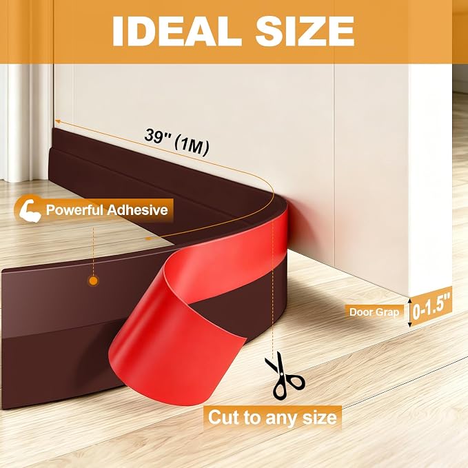 Door Sweep for Bottom of Door, Adjustable, Blocks Drafts, Noise | Strong - Image 2