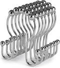 Shower Curtain Hooks, Stainless Steel Shower Curtain Hangers, Double Hook by Goowin