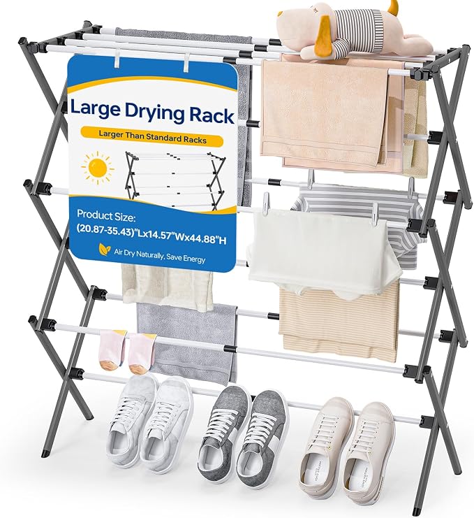 Large Clothes Drying Rack, 14.57" D × 44.88" H | Foldable & Extendable by APEXCHASER