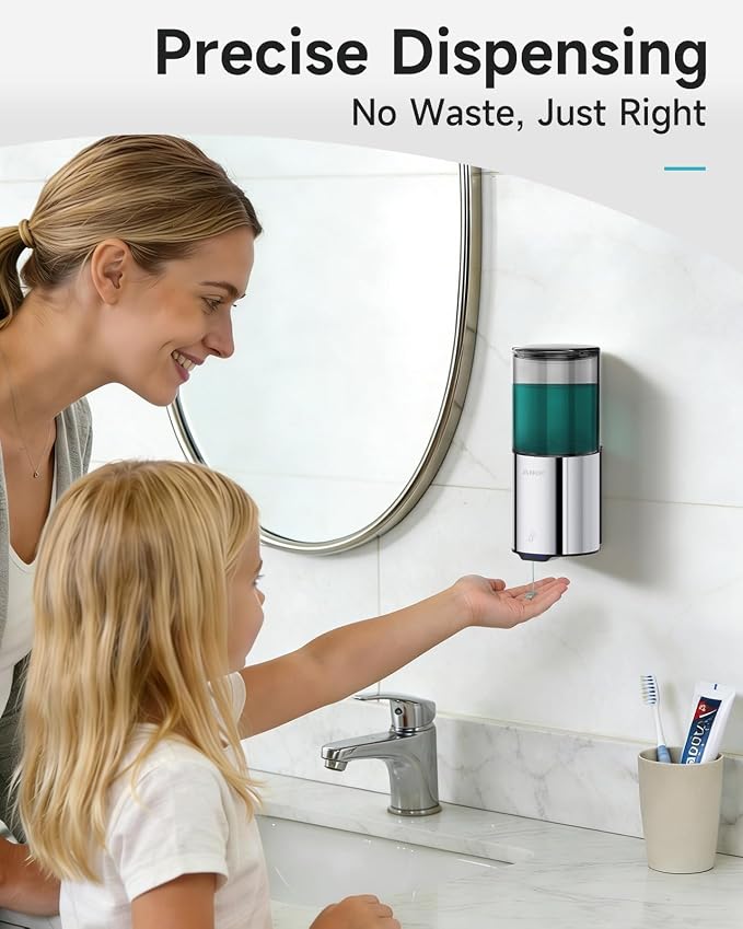 AIKE Automatic Soap Dispenser IPX7 Waterproof 13.5oz Polished Finish | No-Drill - Image 4
