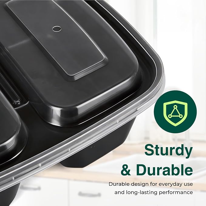 Glotoch 100 Pack32oz 2-Compartment Meal Prep Containers - Image 10