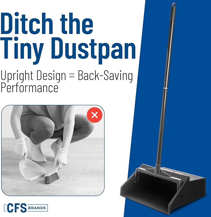Sparta Upright Dust Pan with 30 Inch Two-Piece Handle, 12-Inch Pan, Serrated - Image 6