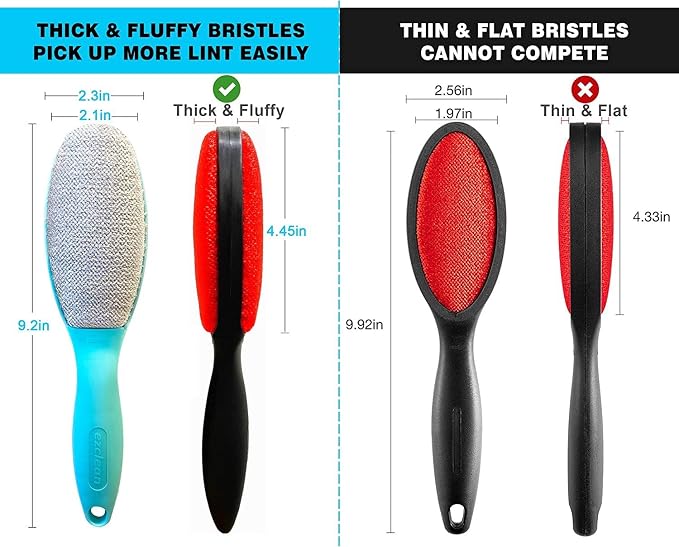 4Pack 2Colors Lint Brush for Clothes Furniture Couch, Lint Brush Pet Hair - Image 4