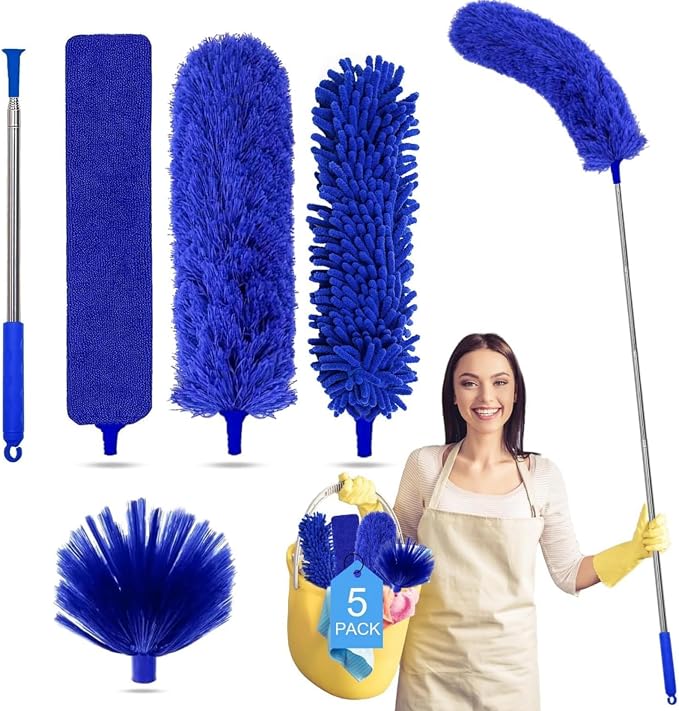 Tiumso Dusters for Cleaning, Microfiber Feather Duster 5-in-1 Kit, Duster by Tiumso