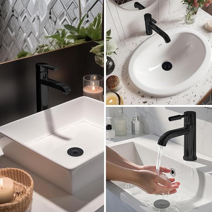 Hibbent 3 PCS Upgraded 3 in 1 Bathroom Sink Drain Strainer, Pop Up Stopper | - Image 9