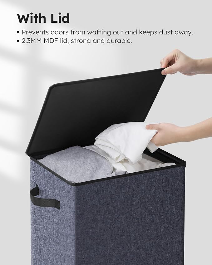 SOLEDI 90L Laundry Hamper with Lid, Large Collapsible Laundry Basket | Sturdy - Image 5