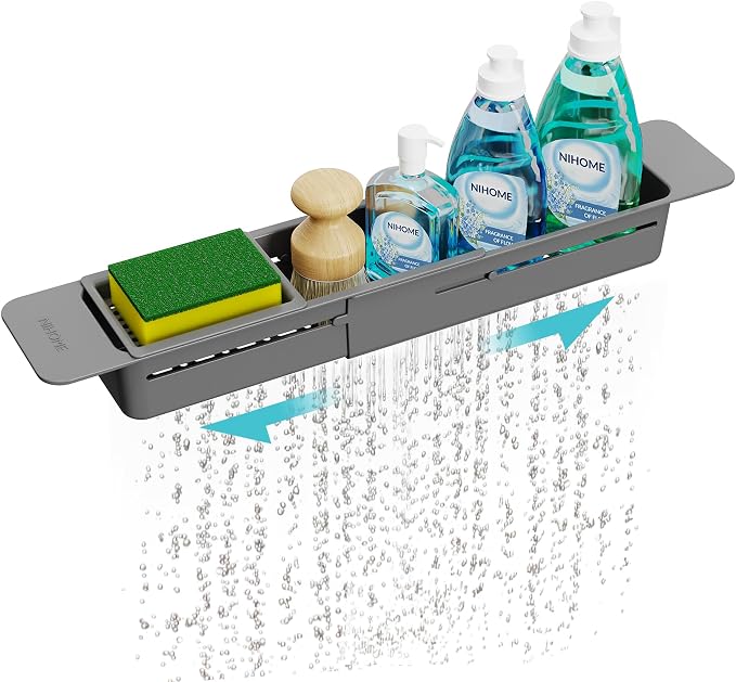 NiHome Extendable Kitchen Sink Caddy Extra Long Brush Sponge Storage Holder by NiHome