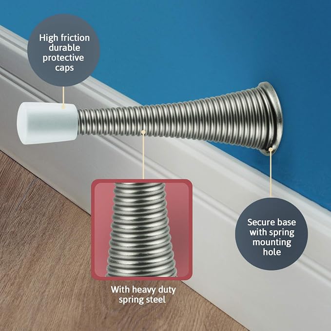 Jack N’ Drill 3” Spring Door Stopper Special Edition Satin Nickel 15pcs Value - Image 6