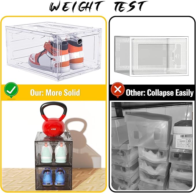 ARSTPEOE Upgrade Harder Solid Plastic Shoe Organizer, Shoe Storage - Image 3