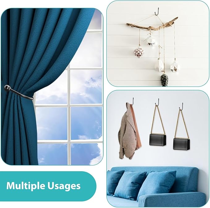 8 Pcs Curtain Tie Backs, Metal Curtain Holdbacks | Wall Mounted, U Shaped - Image 5