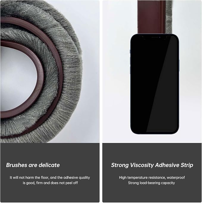 Self-Adhesive Brush Door Sweep, 39.37" L x 2" W, Blocks Dust and Noise - Image 3
