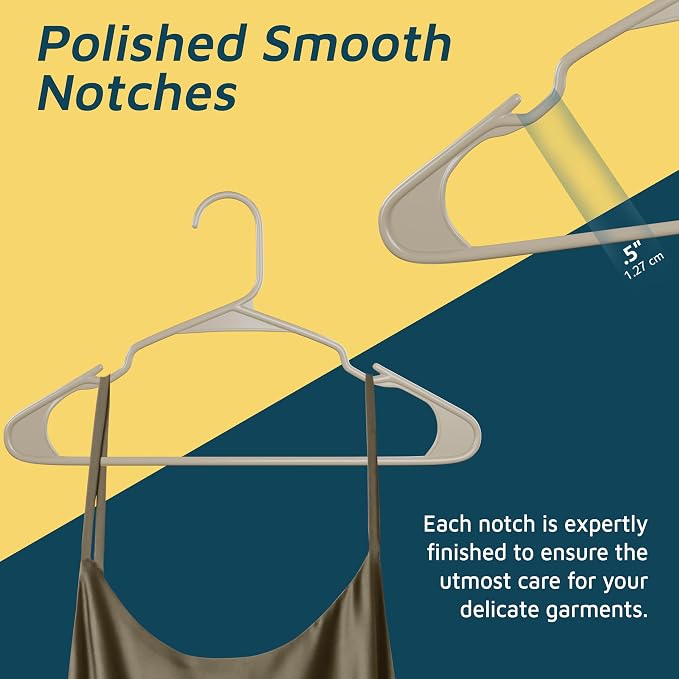 Lifemaster Plastic Clothes Hangers – Heavy Duty Hanger Set, - Image 7