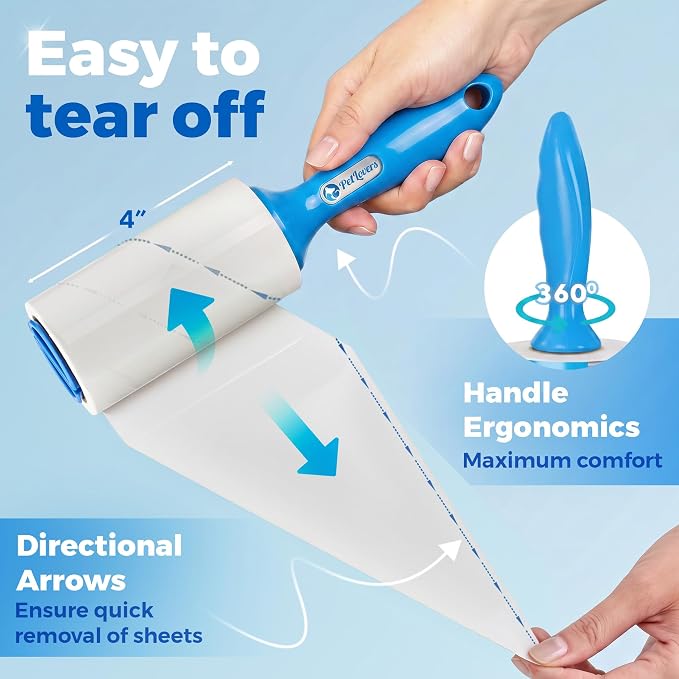 PetLovers Extra Sticky Lint Roller Ultimate Value Set 400 Sheets - Image 4