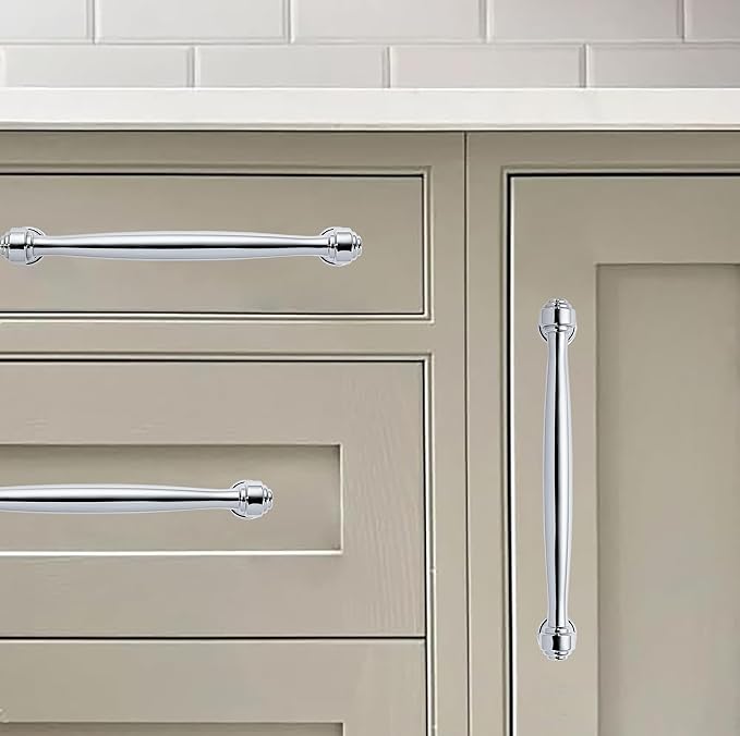 khtumeware 2 Pack 12 Inch(305mm) Vibrant Polished Chrome Cabinet pulls Kitchen Cabinet Handles Kitchen Cabinet Hardware for Cupboard Drawer Handles Dresser Pulls