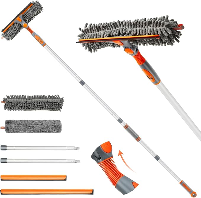Eazer 89'' Squeegee Window Cleaner 2 in 1 Rotatable Window Cleaning Tool Kit by Eazer