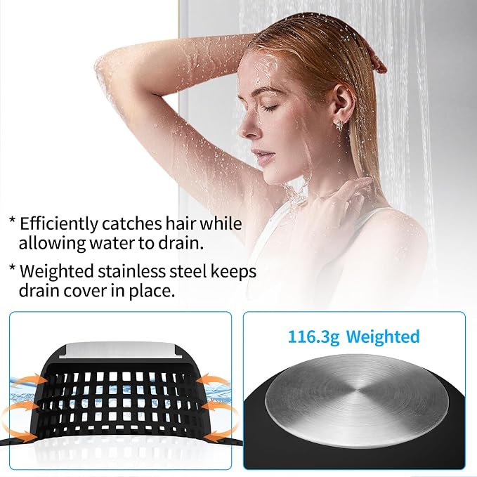 Aluvor Shower Drain Hair Catcher Bathtub Drain Cover Sink Drain Protector | - Image 5