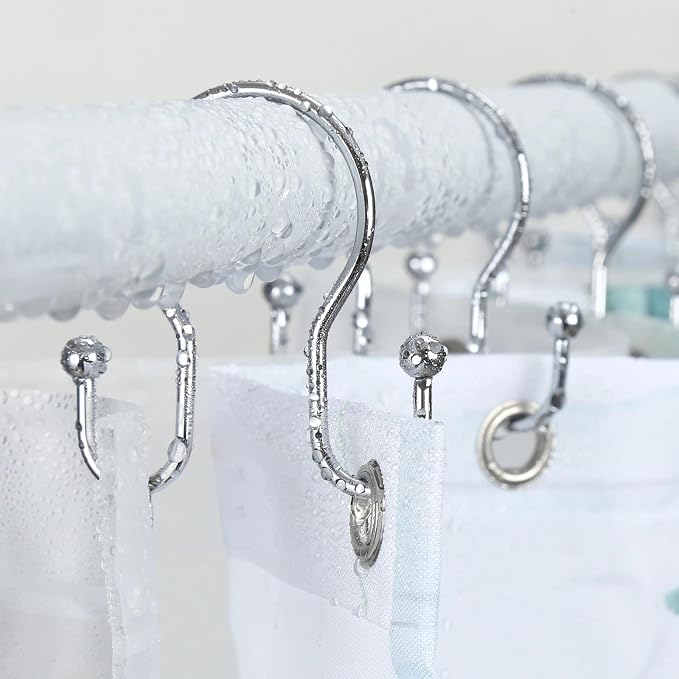 Shower Curtain Hooks, Stainless Steel Shower Curtain Hangers, Metal Shower - Image 2