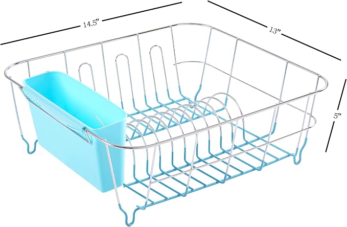Sweet Home Collection 2 Piece Dish Drying Rack Set Drainer - Image 4