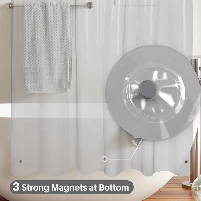 Barossa Design Shower Curtain Liner Color Block Clear/Black - Image 3