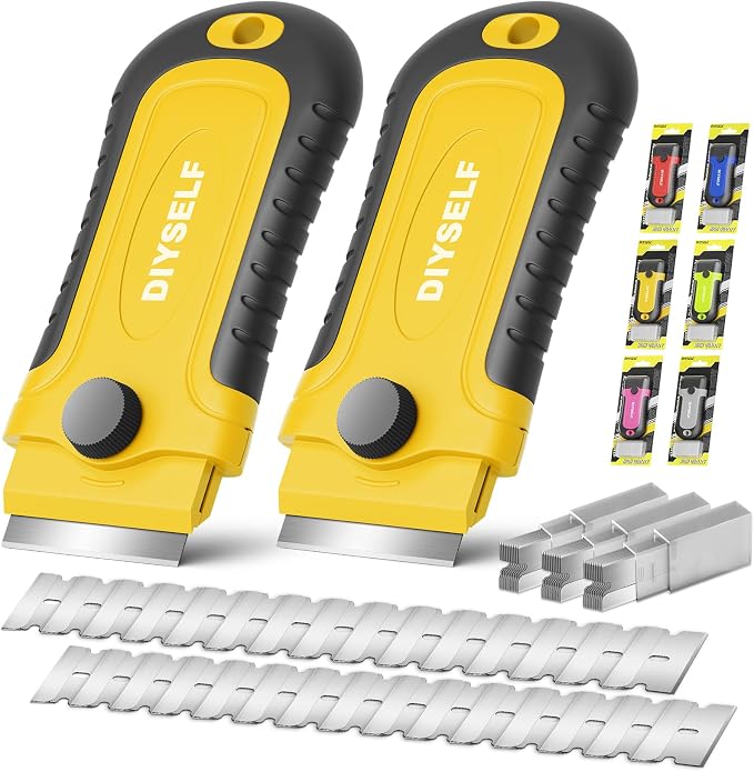DIYSELF 2 Pack Razor Blade Scrapers by DIYSELF