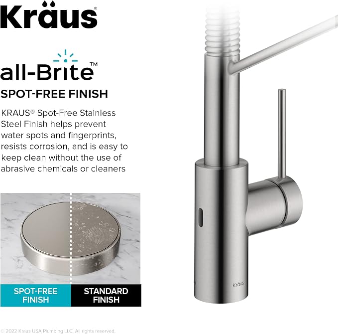 KRAUS Stainless Steel 21 in Touchless Pull Down Faucet KSF-2631SFS | QuickDock - Image 7