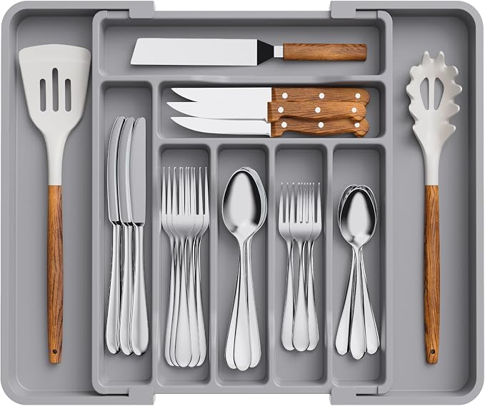 Lifewit Expandable Silverware Drawer Organizer, Kitchen Utensil Tray | BPA-free by Lifewit