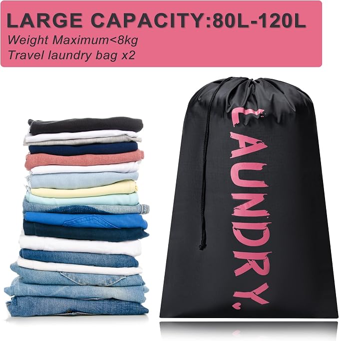 4 Pack Travel Laundry Bag, Extra Large Dirty Clothes Organizer - Image 4