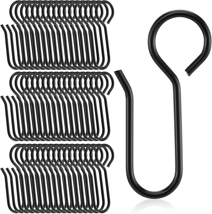 Jetec 60 Pcs Metal Curtain Track Hooks S Shaped by Jetec