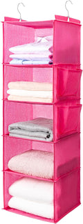 BOOMIBOO Hanging Closet Organize and Shelves, 5-Hanging Shelf（Pink） | by BOOMIBOO