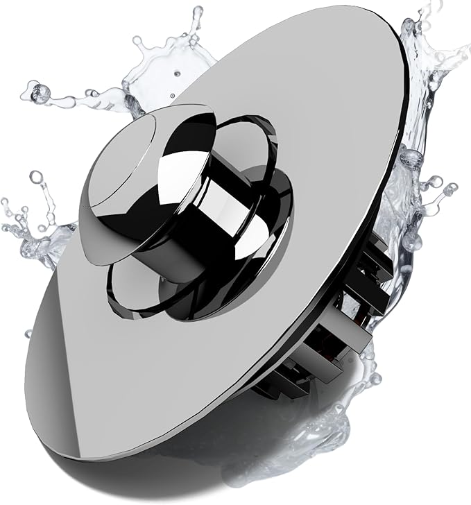 Kitchen Sink Drain Strainer 3 in 1, 304 Stainless Steel Pop Up Sink Stopper, Anti-Clogging Drain Stopper, Strainers for Kitchen, Drain Cover & Kitchen Accessories for US Standard Sink (Shiny Chrome)