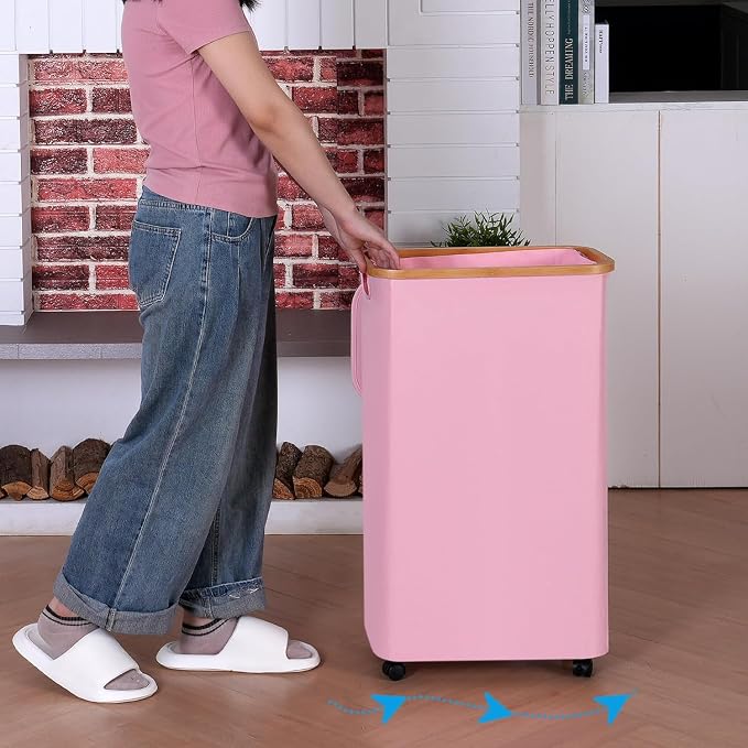 IEGrow Laundry Basket with Wheels 110L Clothes Hamper - Image 4