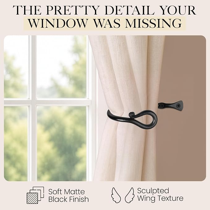 RTZEN Metal Curtain Tiebacks, Drapery Holders - Image 4