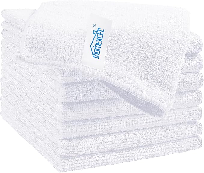 HOMEXCEL 8PK Microfiber Cleaning Cloth, Cleaning Rags by HOMEXCEL