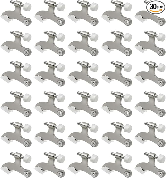 30 Pack Hinge Pin Brushed Nickel Door Stopper, Adjustable Heavy Duty Hinge Pin by SUNTAI
