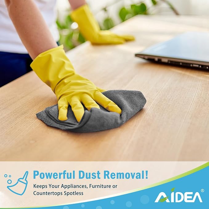 AIDEA Microfiber Cleaning Cloth Grey-400PK, Soft Absorbent Rags, Microfiber - Image 3