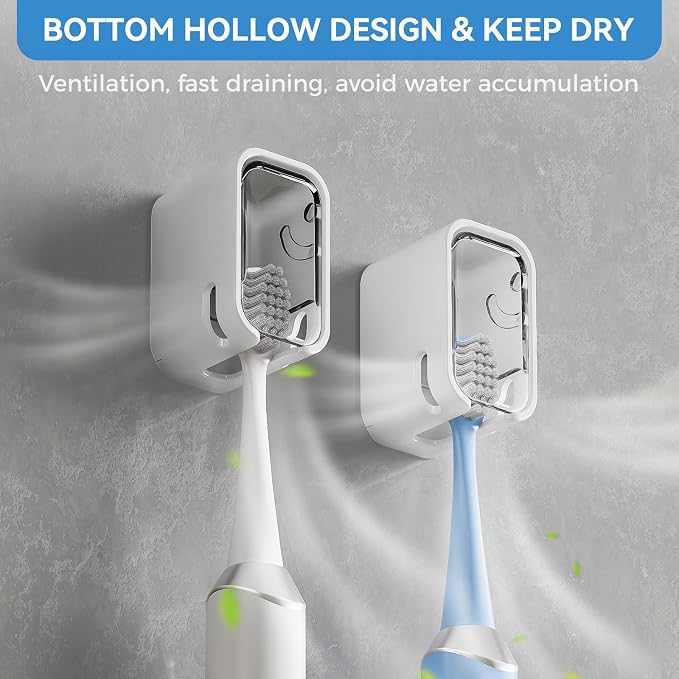 MOPMS Single Slot Toothbrush Holders Wall Mounted - Image 3
