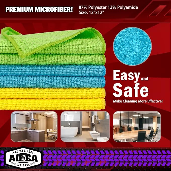 AIDEA Microfiber Cleaning Cloth-800PK, Microfiber Towels - Image 7