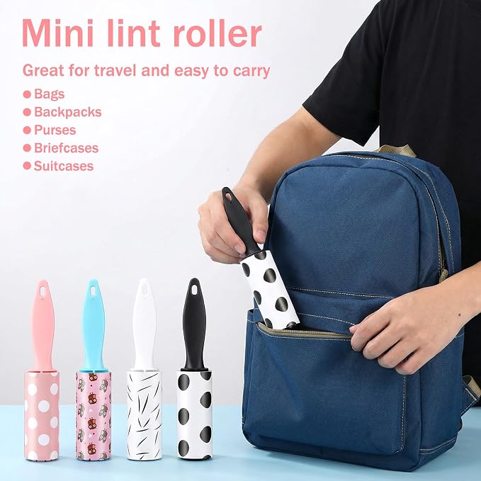 48 Pcs Bulk Mini Lint Roller for Pet Hair and Clothes Lint Roller Travel Size - Image 6