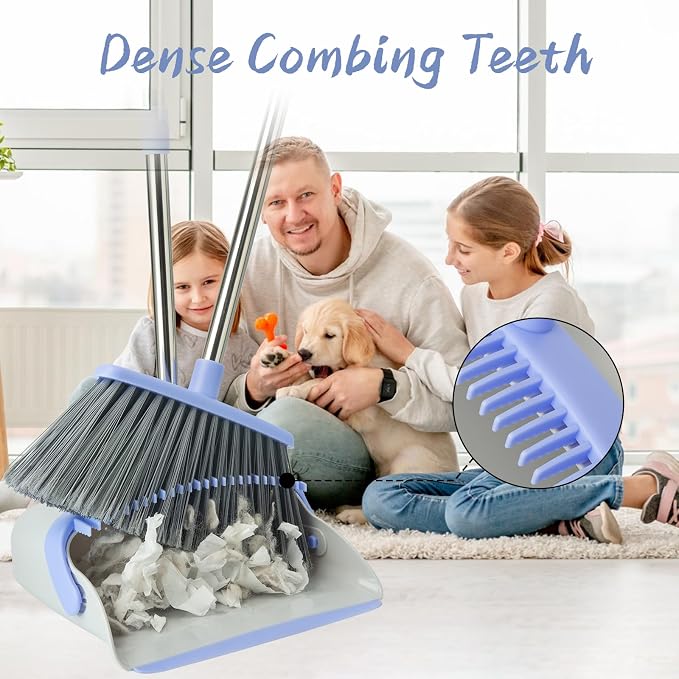 Broom and Dustpan Combo Set, Long Handle and Standing Dust Pan - Image 4