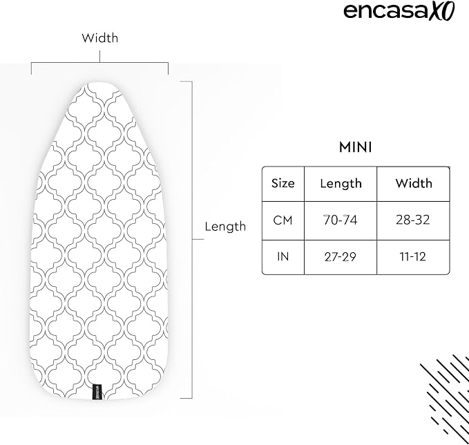 Encasa XO Ironing Board Cover and Pad, Thick Felt 28"x12" - Image 2