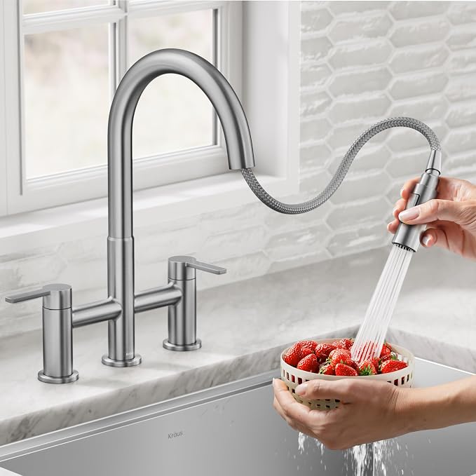 KRAUS Oletto Bridge Kitchen Faucet - Image 8